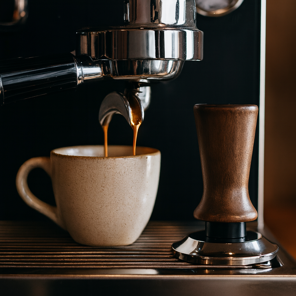 Tamper espresso en bois de hêtre