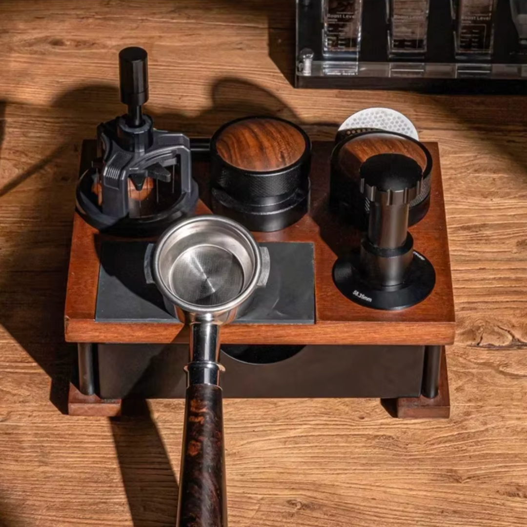 Station de tassage avec bac à marc