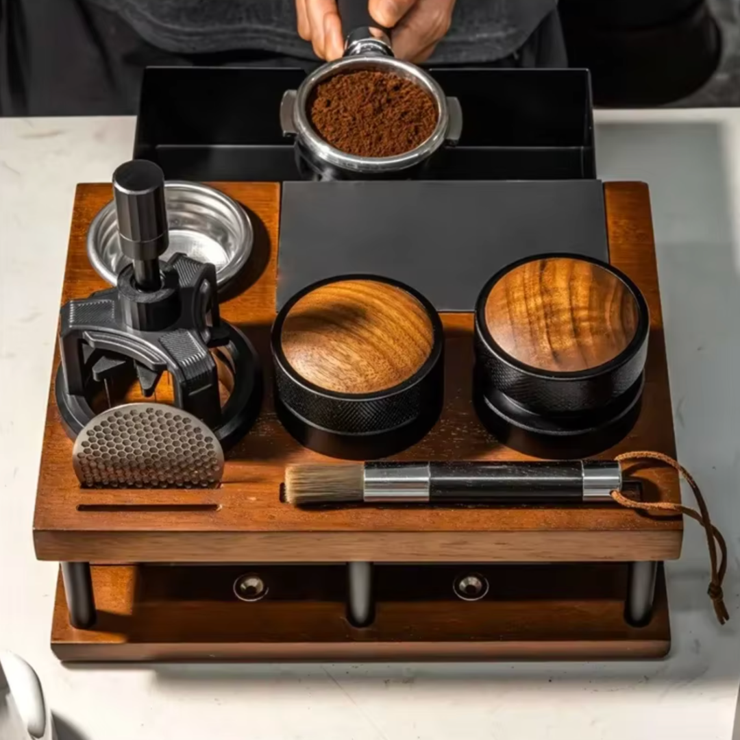 Station de tassage avec bac à marc